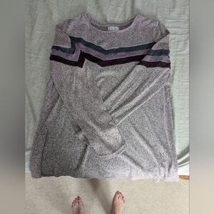 Maurices Heathered Knit Top in Pink and Gray